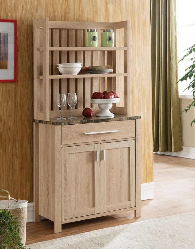 Higgenbotham 31'' Wood Baker's Rack with Wooden Shelves