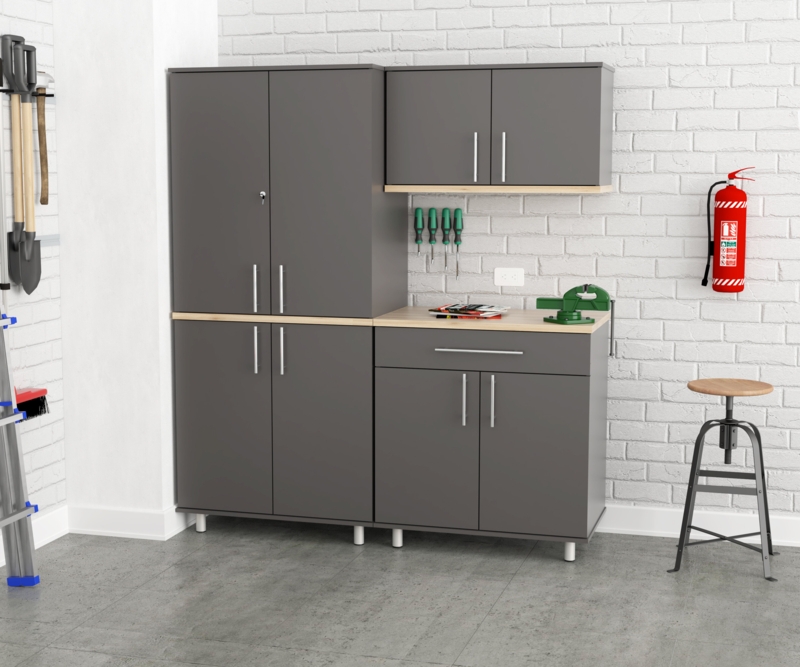 Jezelle 71' H x 63" W x 20" D 3 Piece Storage Cabinet Set