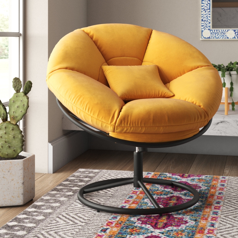 Kimpel Velvet Swivel Accent Chair