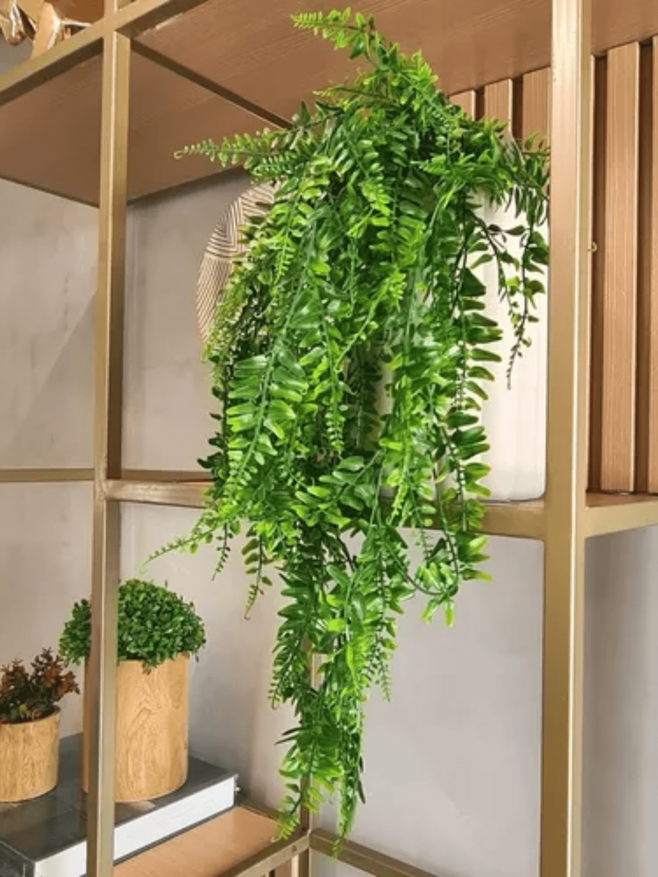 Kit 4 Buqu De Folhagem Samambaia Planta Artificial Pendente