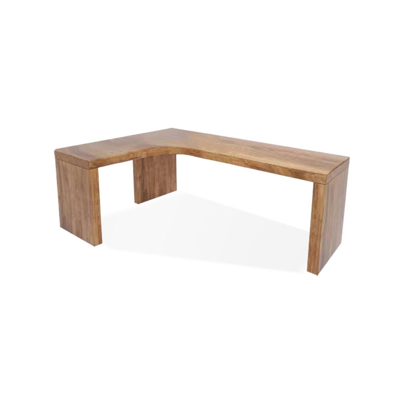 L-Shaped Solid Wood Writing Desk