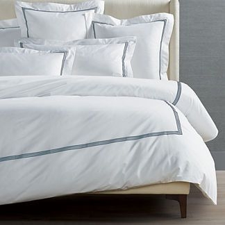 Ladder Stitch Bedding - Pewter, Pewter Duvet Cover, Queen Pewter Duvet Cover - Frontgate Resort Collection