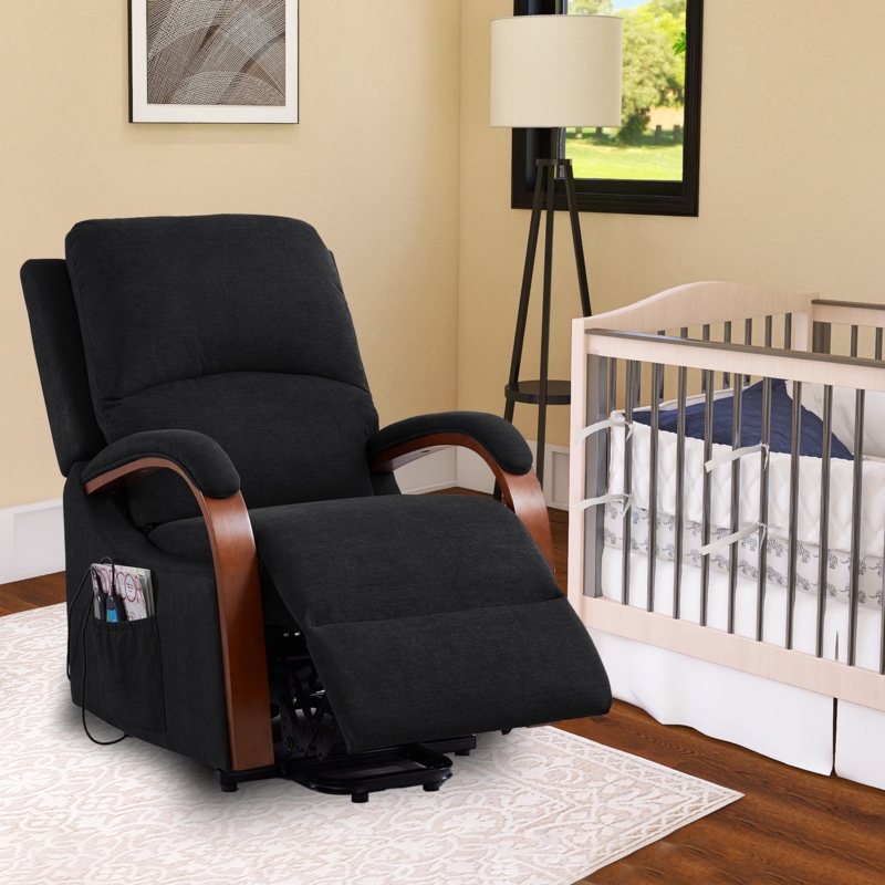 Lakeesha Upholstered Lift Assist Power Recliner with Massager