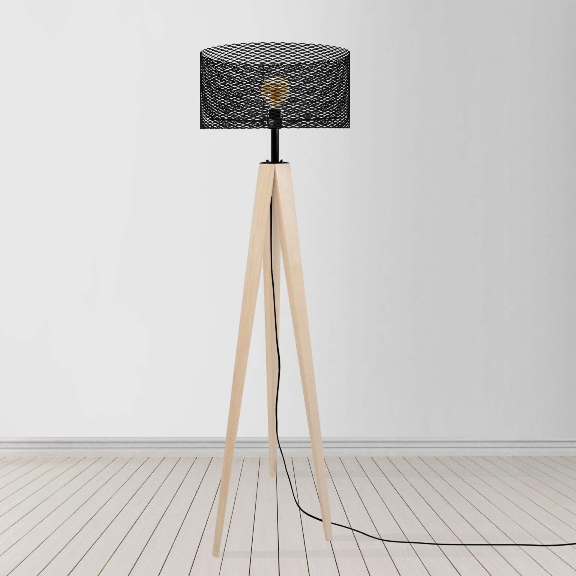 Lampadaire ADONIS 45cm - 1 Lumire - Naturel et marron / 45x160 / Trpied