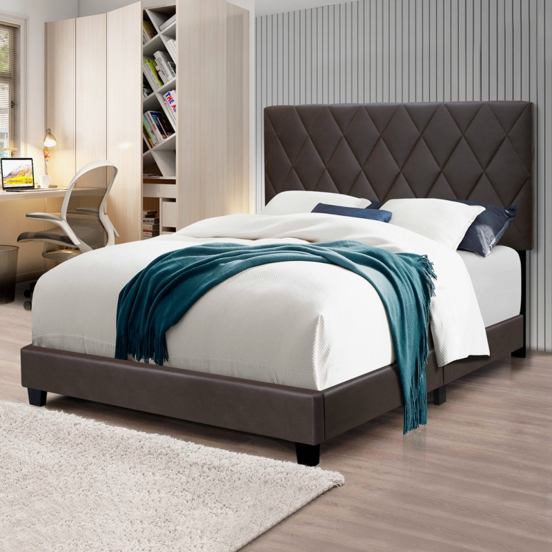 Landynn Leather Platform Bed