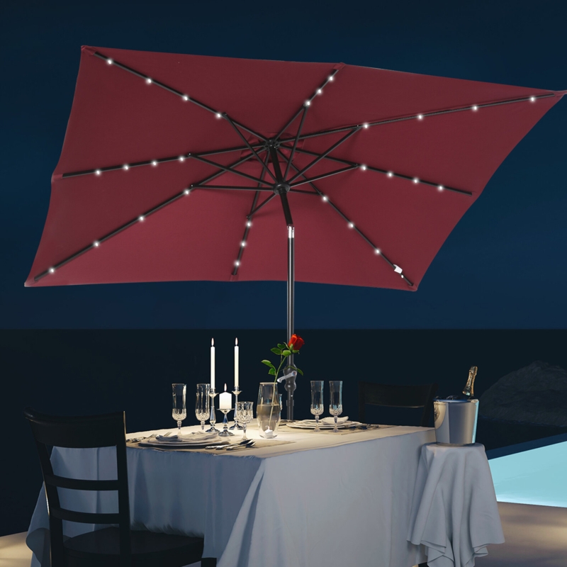 Laplante 105.6'' x 80.4'' Rectangular Lighted Market Umbrella