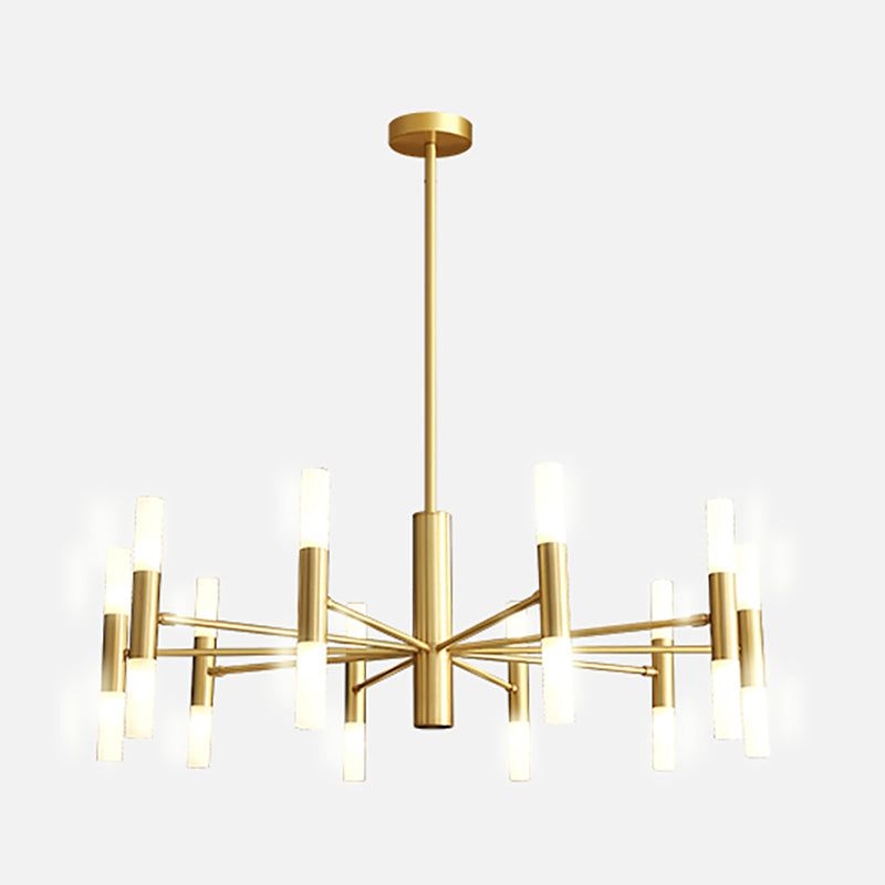 Linear Chandelier Light Fixtures Postmodern Multi-Head Suspension Pendant Lamps for Living Room - 20-Light / Gold