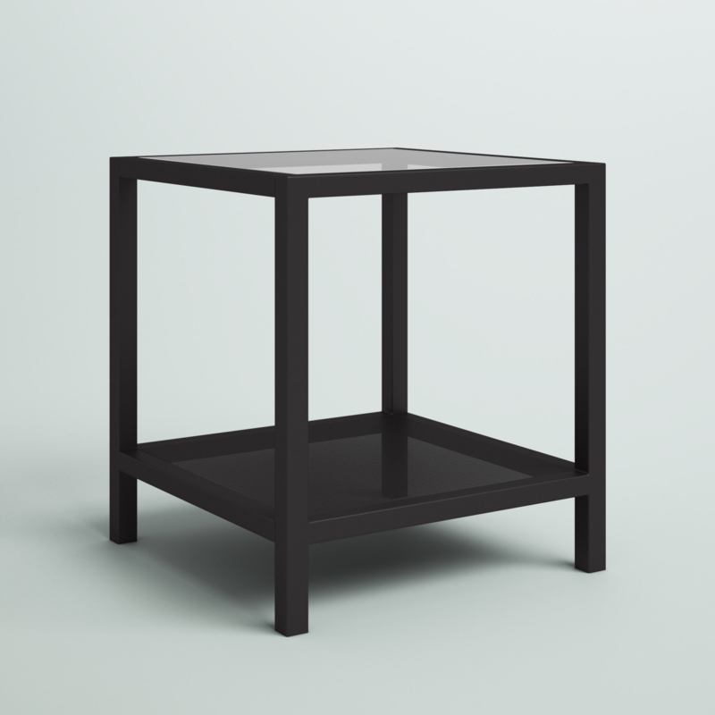 Longmeadow Glass End Table with Storage