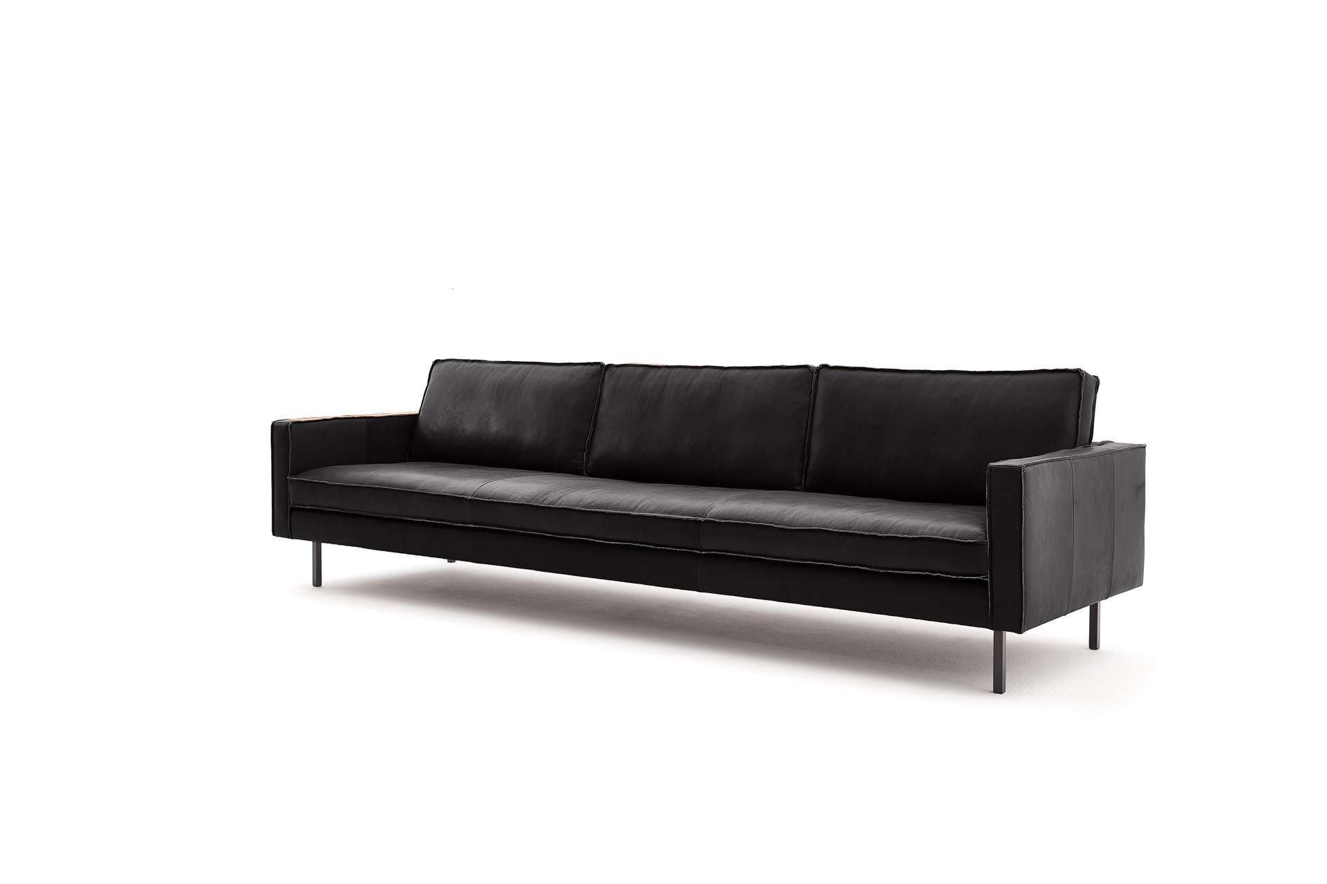 Loods 5 Design 4,5-zitsbank Slimm Leer Outside - op voorraad! 4,5 Zits - 290 cm | PGC Sauvage Black | Poten: Zwart