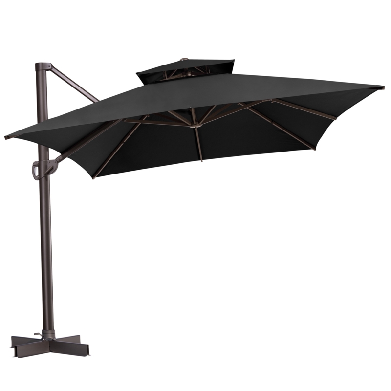 Lowrie Outdoor 10 x 13 ft Offset Umbrella Patio Cantilever Umbrella with Metal Frame