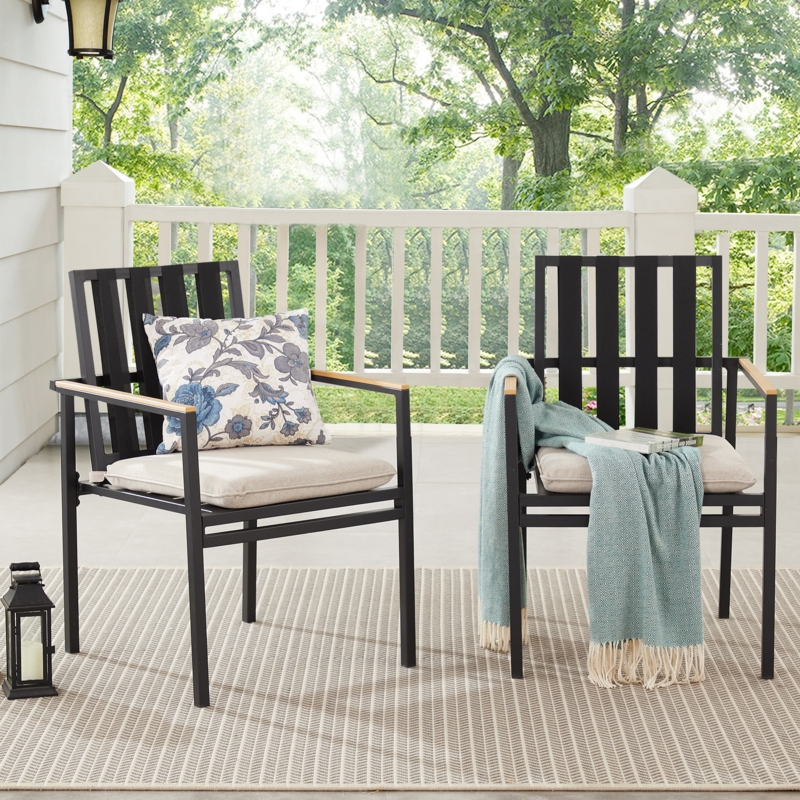 Marcantonio Outdoor Stacking Dining Armchair with Cushion