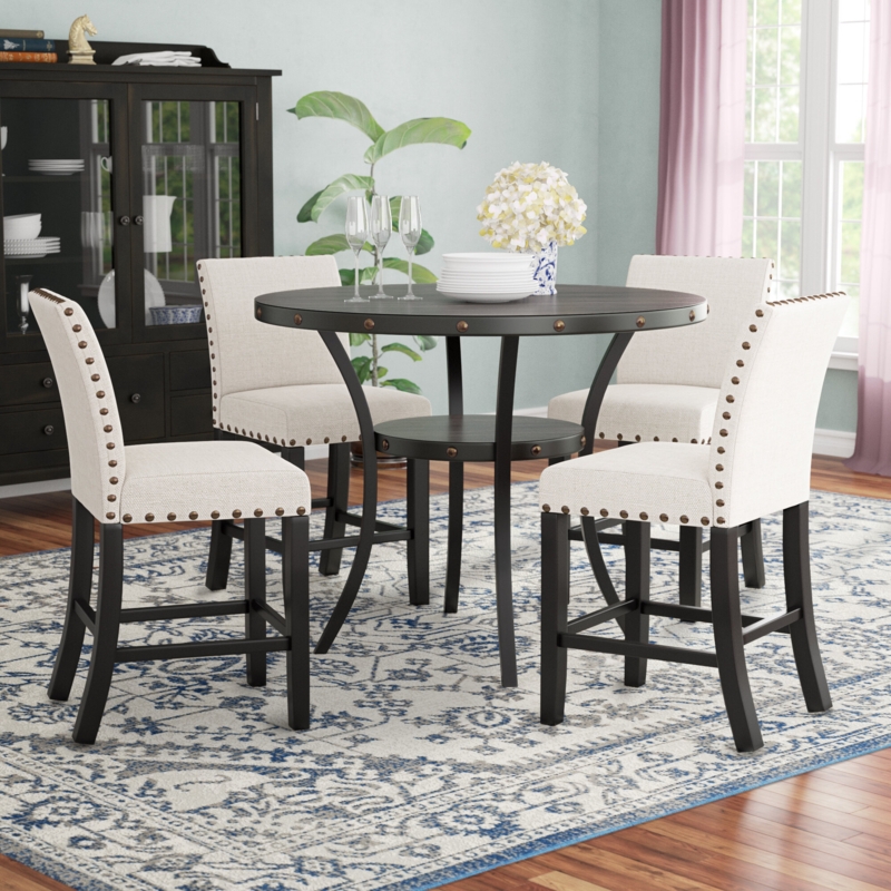 Maudie 5 - Pieces Pine Counter Height Set