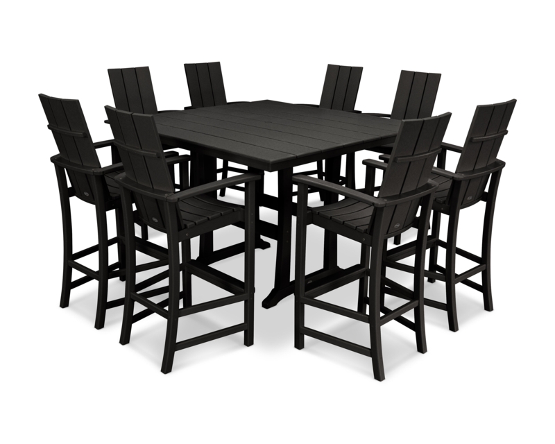 Modern Adirondack 9-Piece Farmhouse Trestle Bar Set