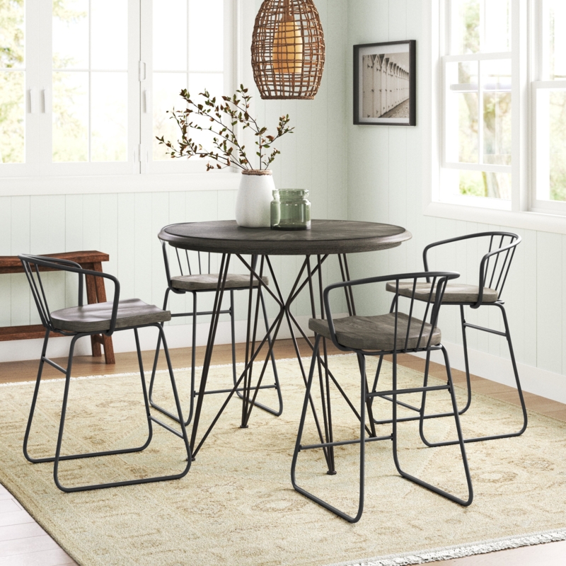 Nabu 5 - Piece Solid Wood Top Dining Set