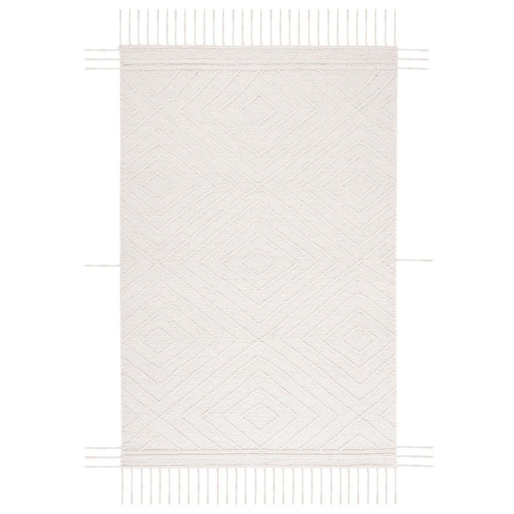 Natura NAT333 Hand Woven Area Rug - Ivory/Black - 4'x6' - Safavieh