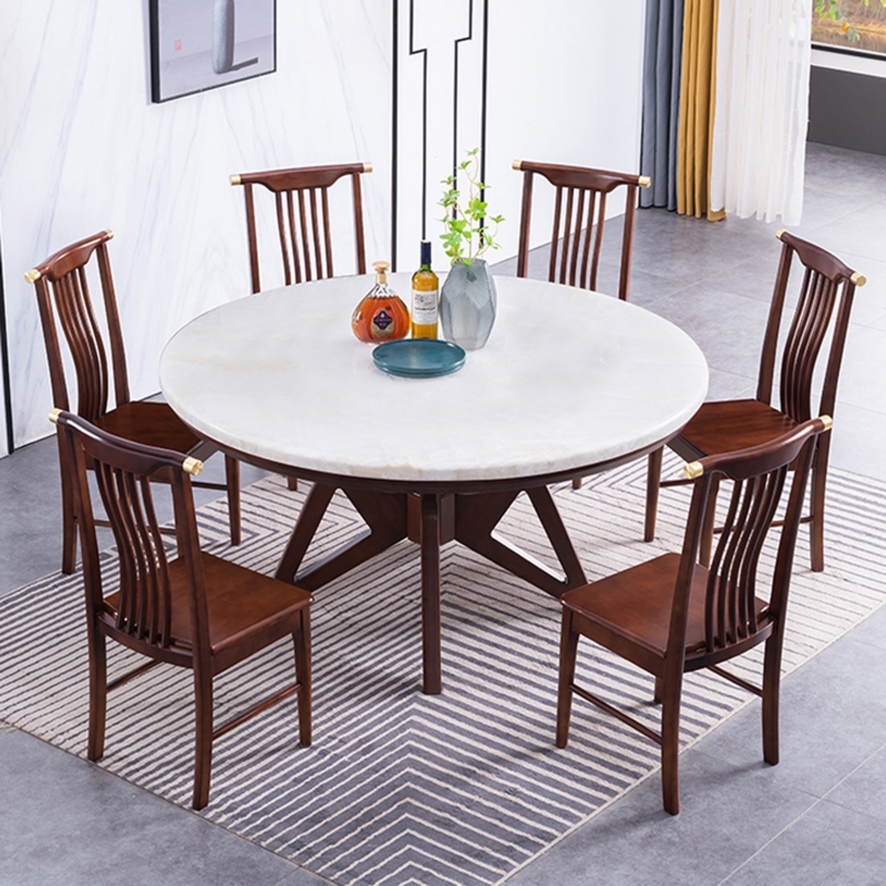 Natural Marble Dining Table 10 Chairs Combination 11 - Piece Marble Top Pedestal Dining Set