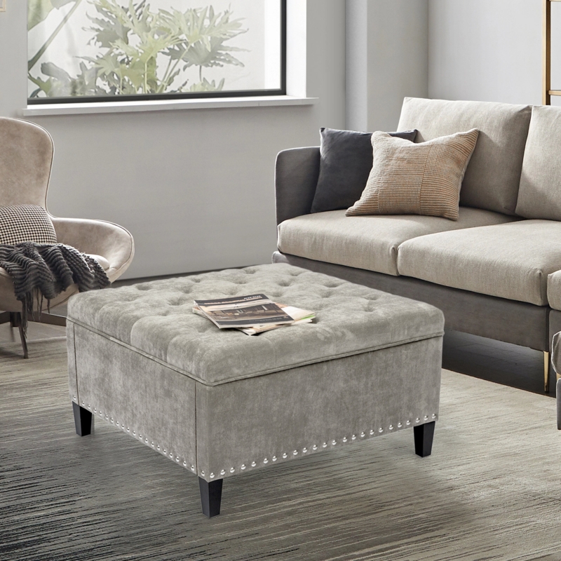 Nelda 29.5'' Wide Tufted Square Storage Ottoman