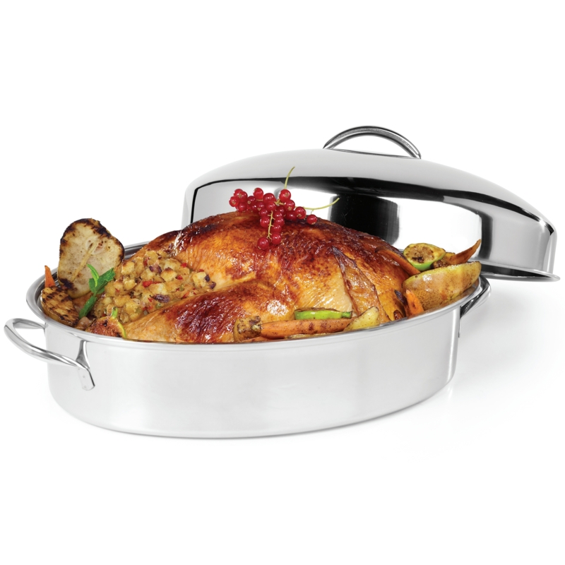 Ovente Stainless Steel Roasting Pan with Rack