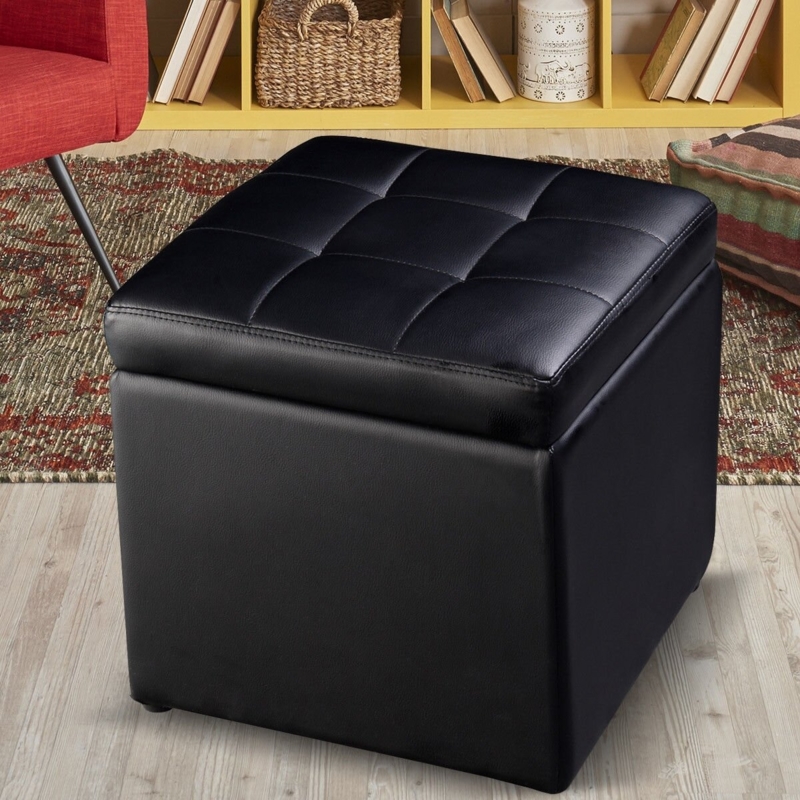 Plainview Faux Leather Ottoman