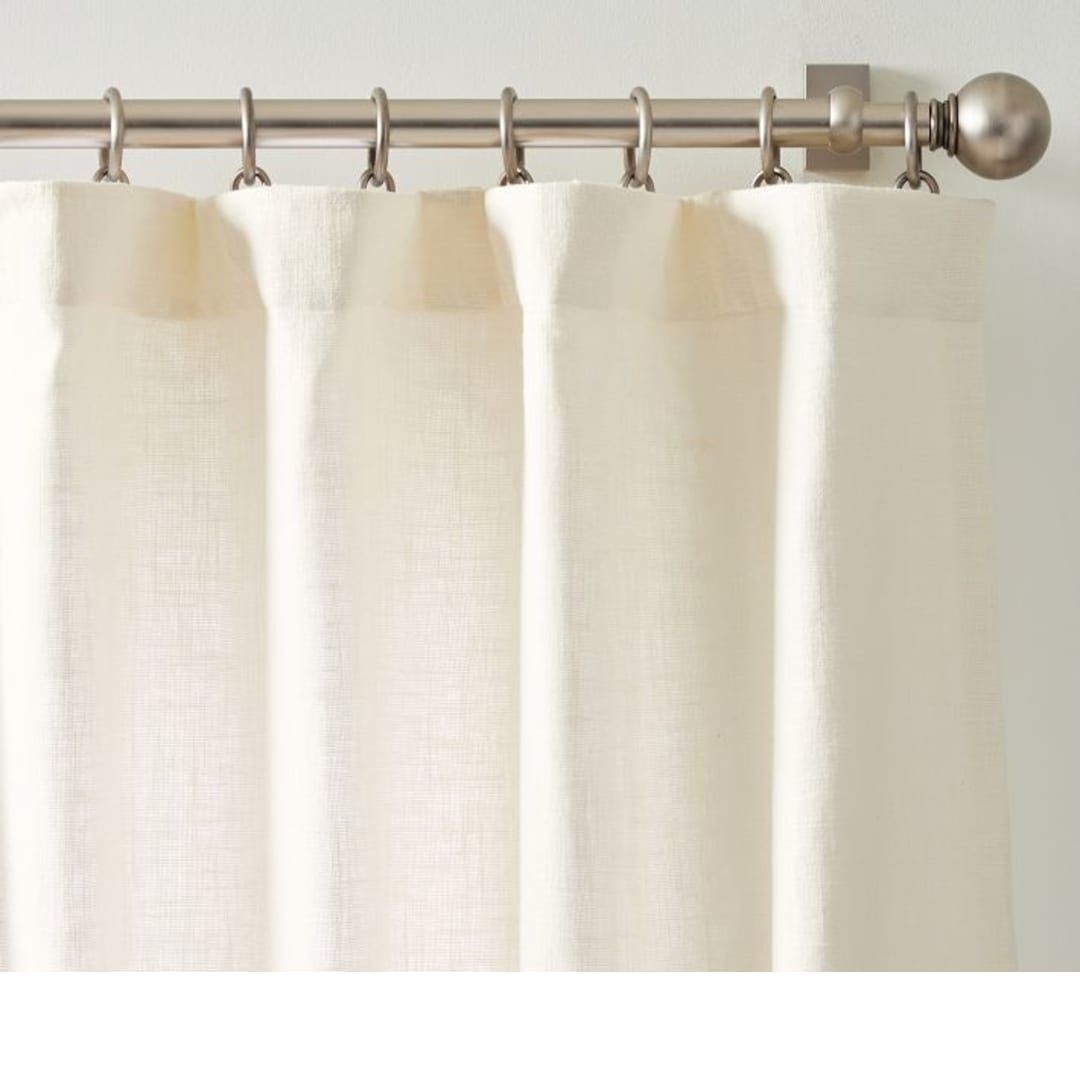 Provence Linen Curtain, 50 x 108", Ivory