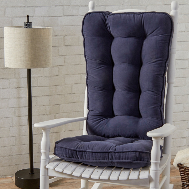 Reversible Microfiber Rocking Chair Cushion Set