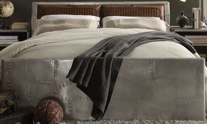 Roxana Leather Platform Bed