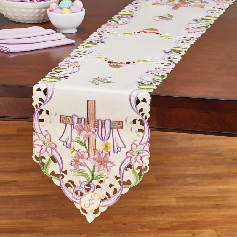Sighrik Rectangle Floral Easter Polyester Table Runner