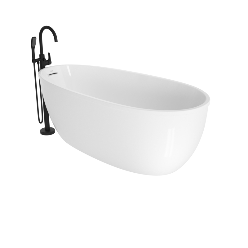 Signature 67" x 32" Acrylic Freestanding Soaking Bath with Round Tub Filler