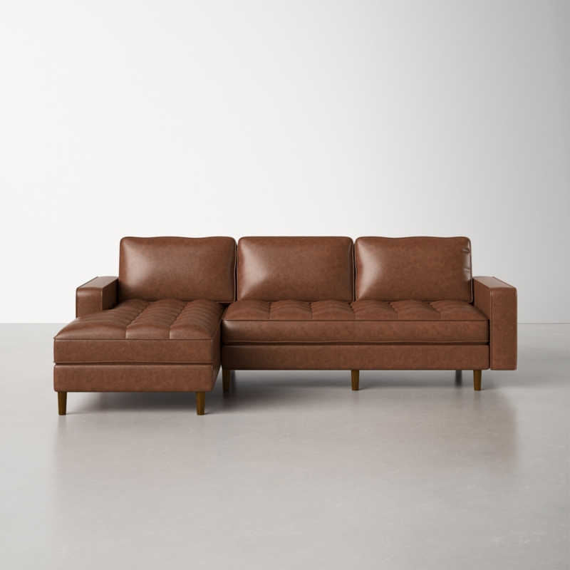 Small Leather Sectional Sofas | Foter