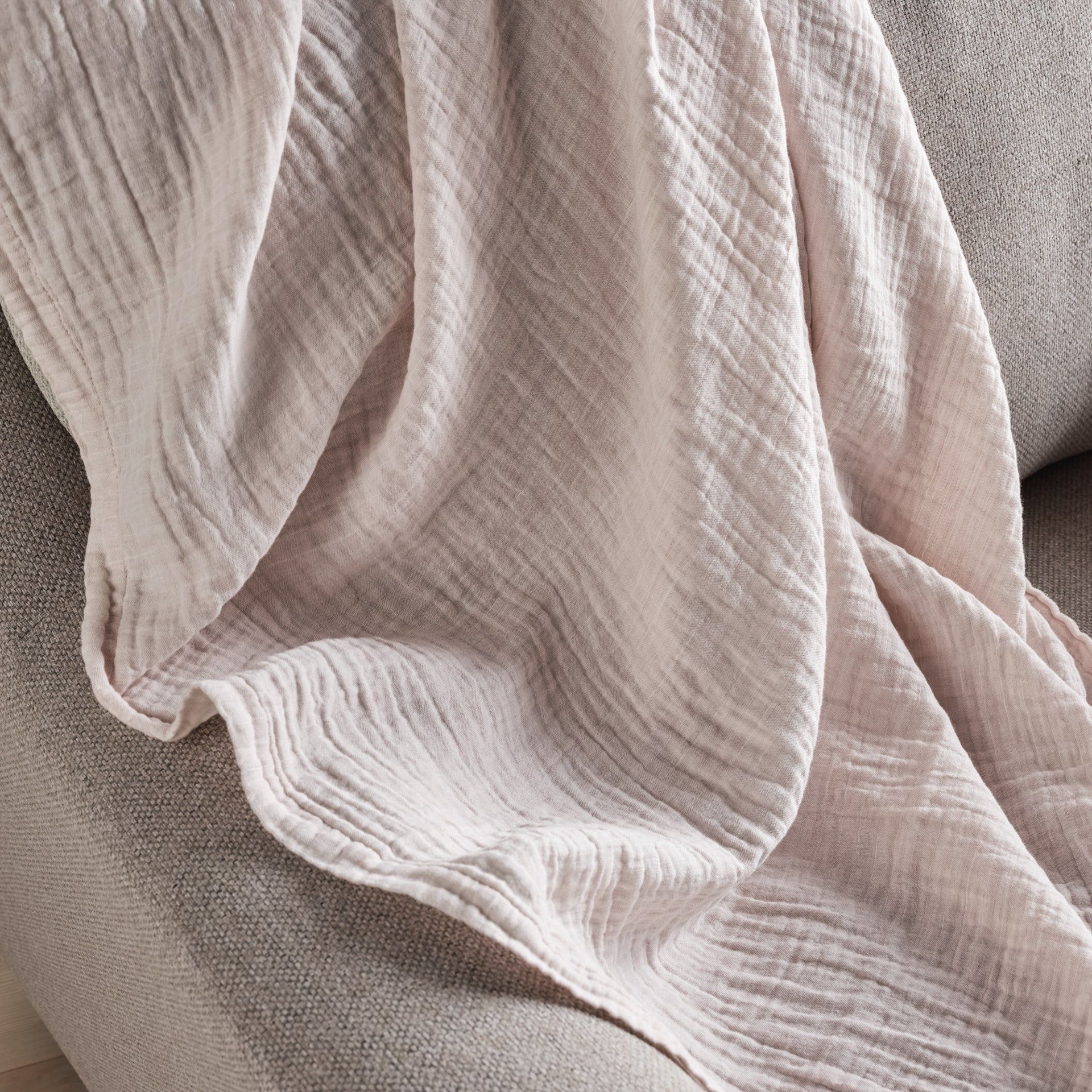 The Linen & Cotton Throw - Rose