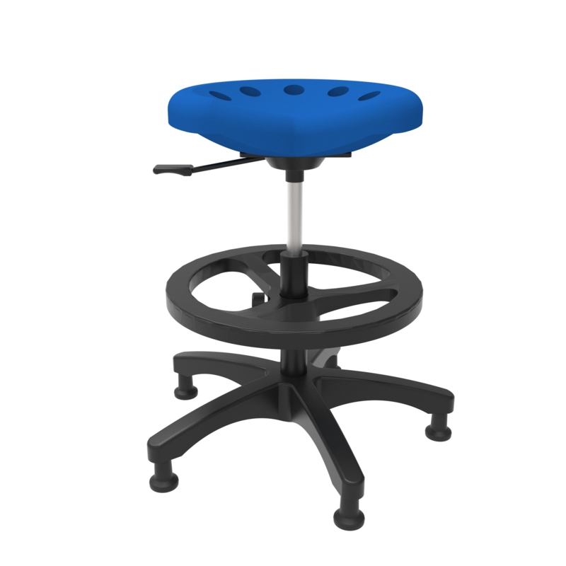 Tractor Stool Adjustable Height Ergonomic Lab Stool with Footring Wheels