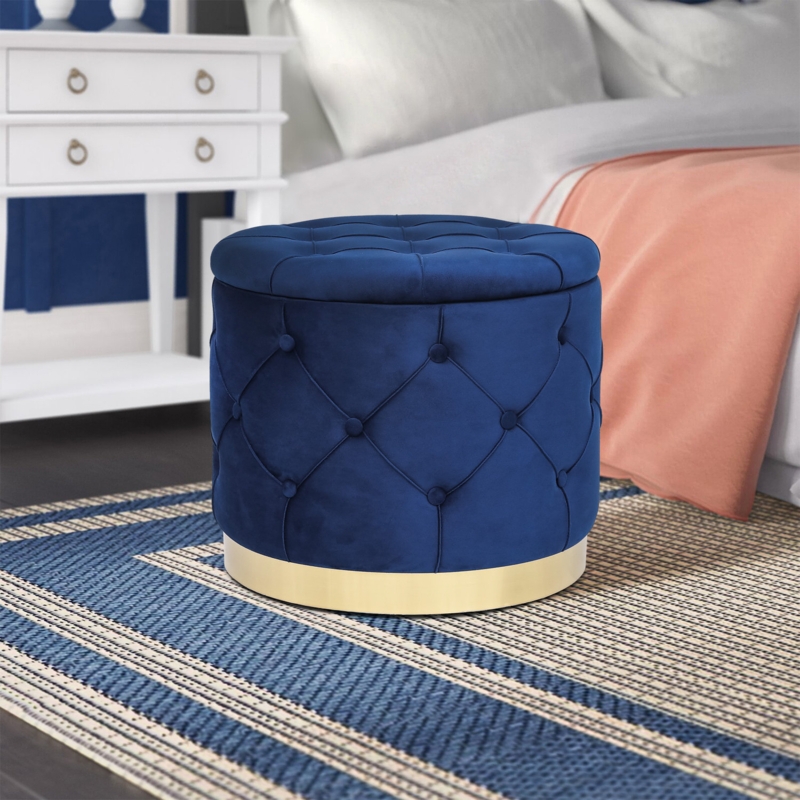 Velvet Ottoman