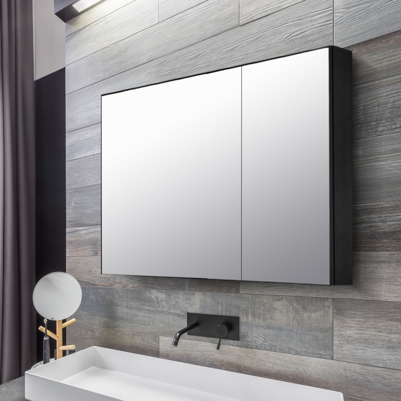 W 36'' H Surface Framed Medicine Cabinet Mirror Fixed