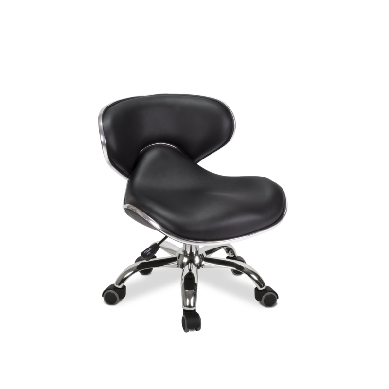 Waimes Backed Adjustable Height Ergonomic Lab Stool with Wheels