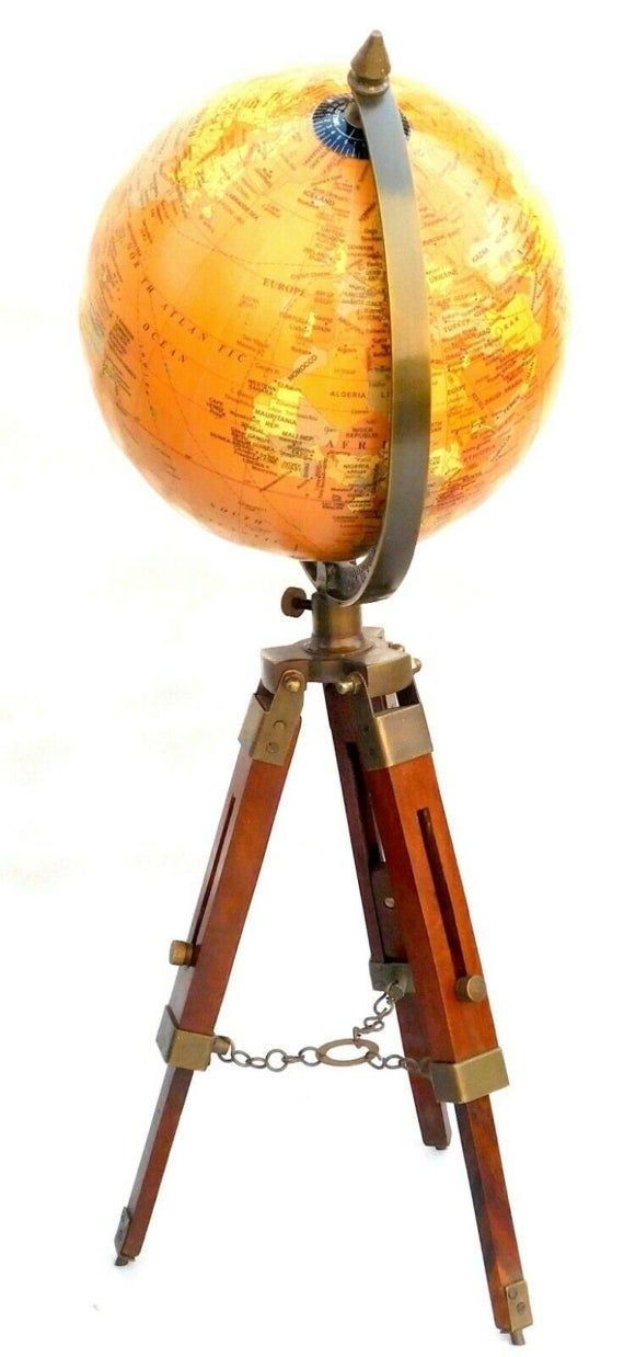 World Globe Earth Ocean Map with Rotating Stand Geography Educational Office