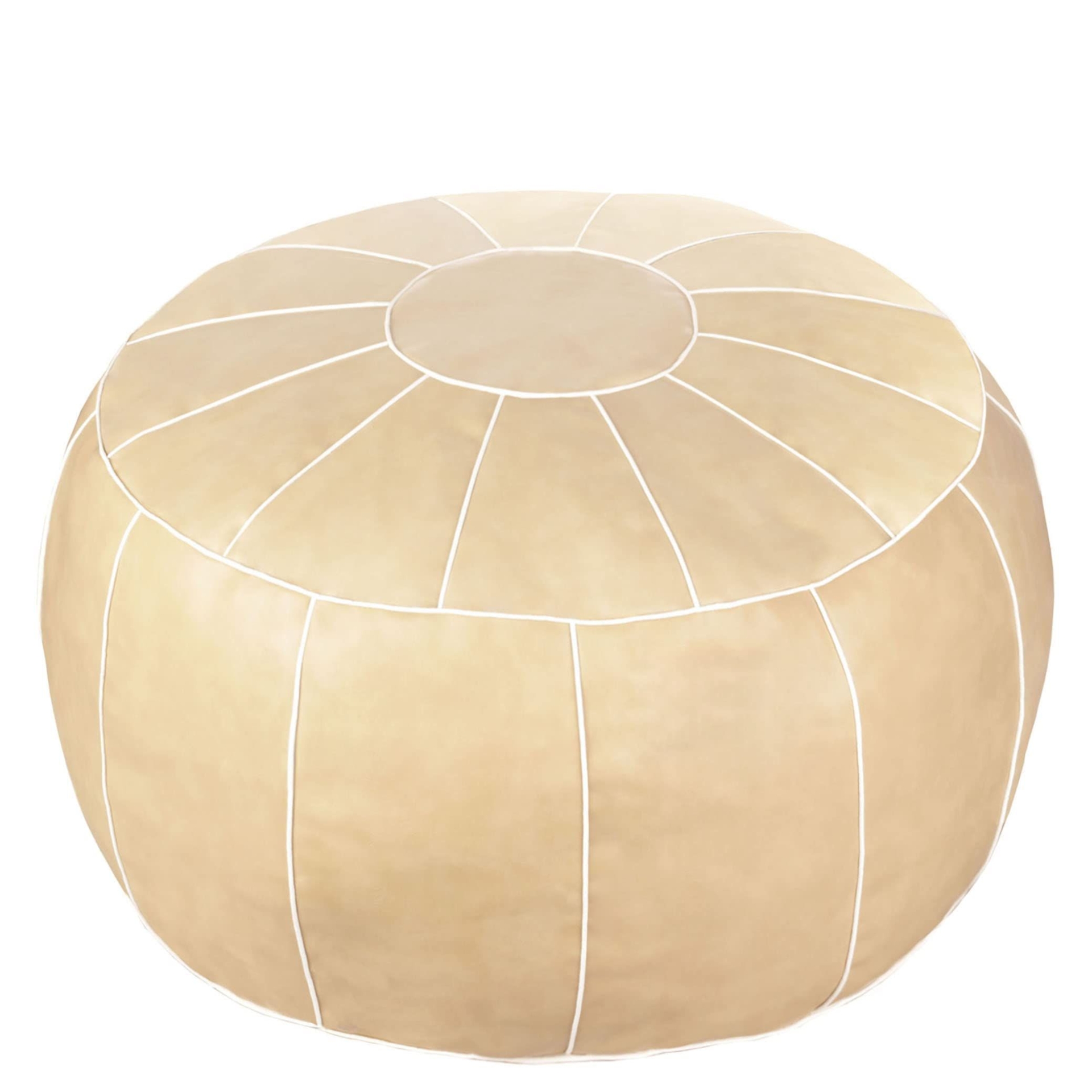 zefen Decorative Pouf Foot Stool Round Unstuffed Leather Ottoman Cushion Storage seat or for Resting Your Feet on, Floor Chair Foot Living Room Bedroom Kids Room and Wedding (Chocolate)