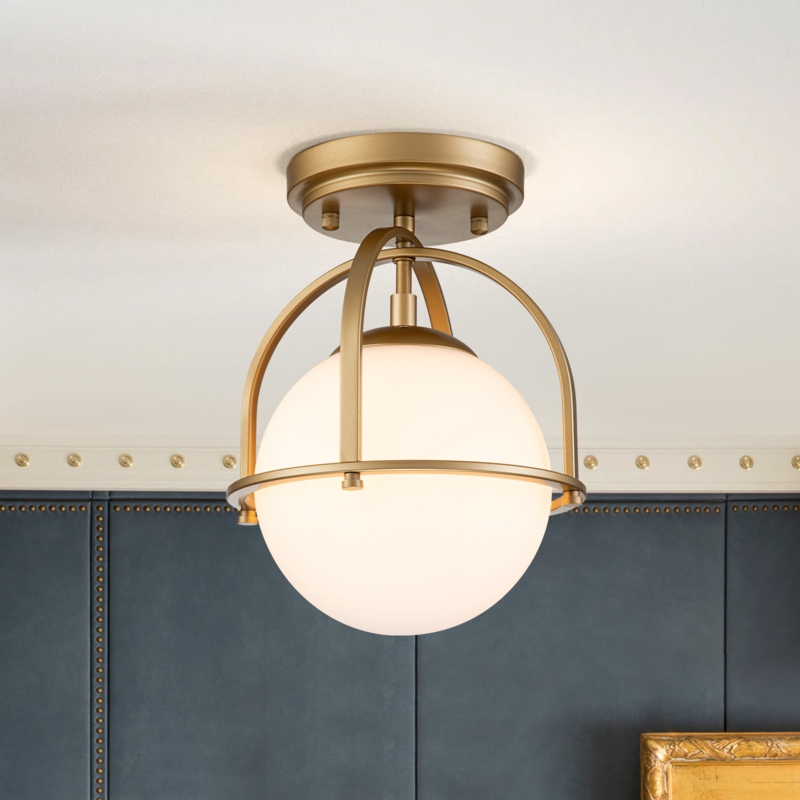 1 - Light Globe Semi Flush Mount