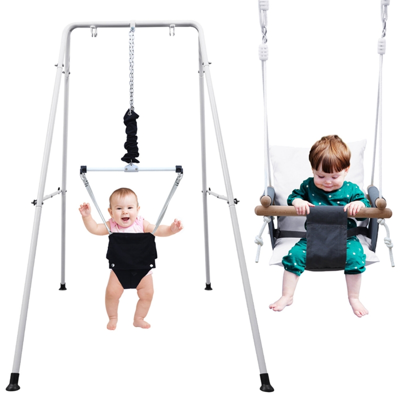 2 in 1 Baby Jumper and Toddler Swing with Stand, Swing Set for Toddler