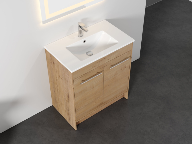 24'' Single Bathroom Vanity with Ceramic Top