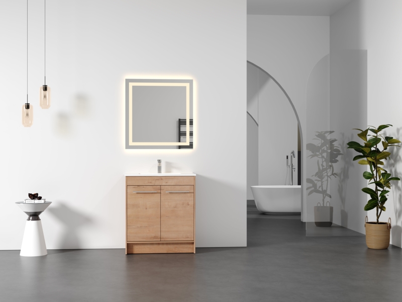 30'' Single Bathroom Vanity with Ceramic Top