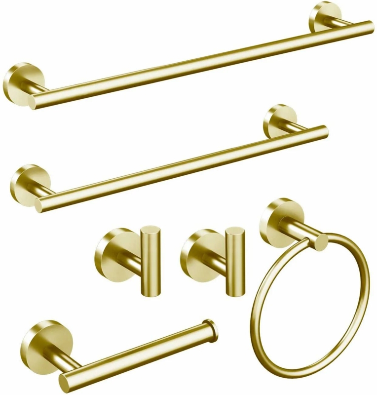 6 Piece Stainless Steel Bathroom Towel Rack Set Wall Mount