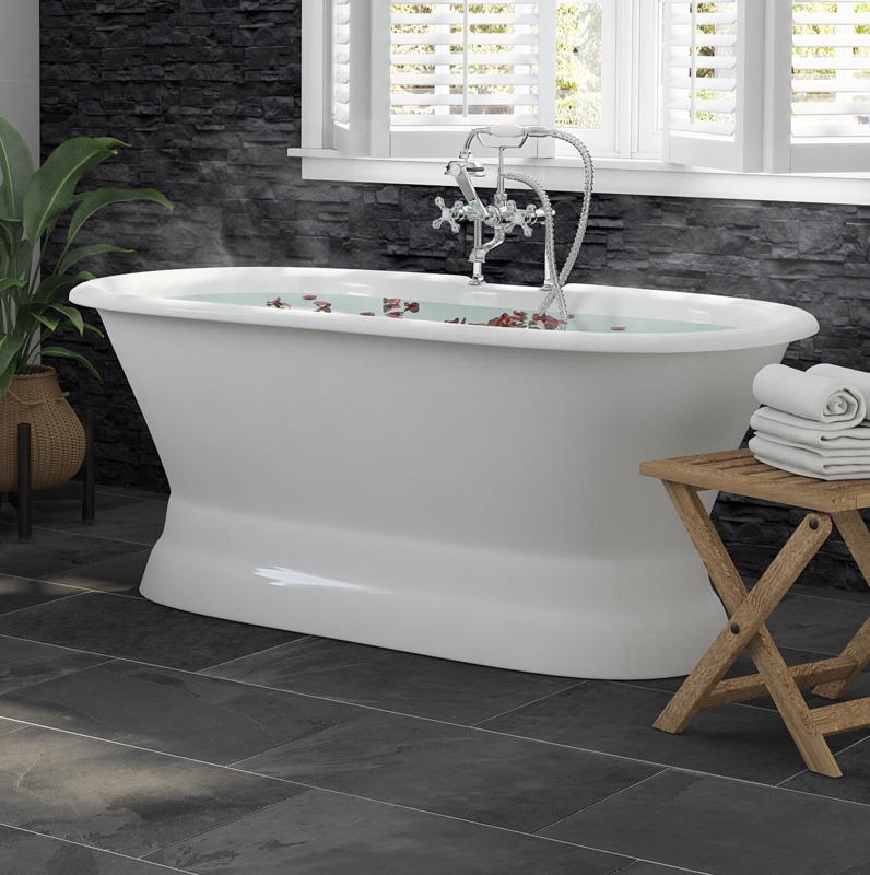 66'' x 30'' Freestanding Soaking Cast Iron Bathtub