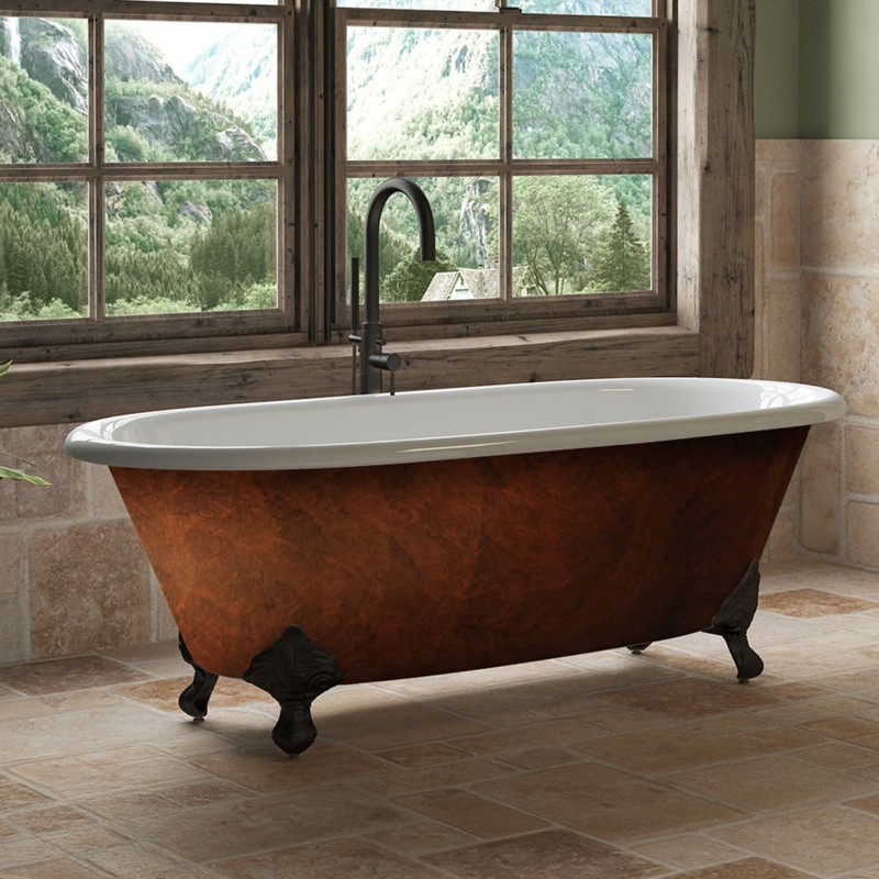 67'' x 30'' Freestanding Soaking Cast Iron Bathtub