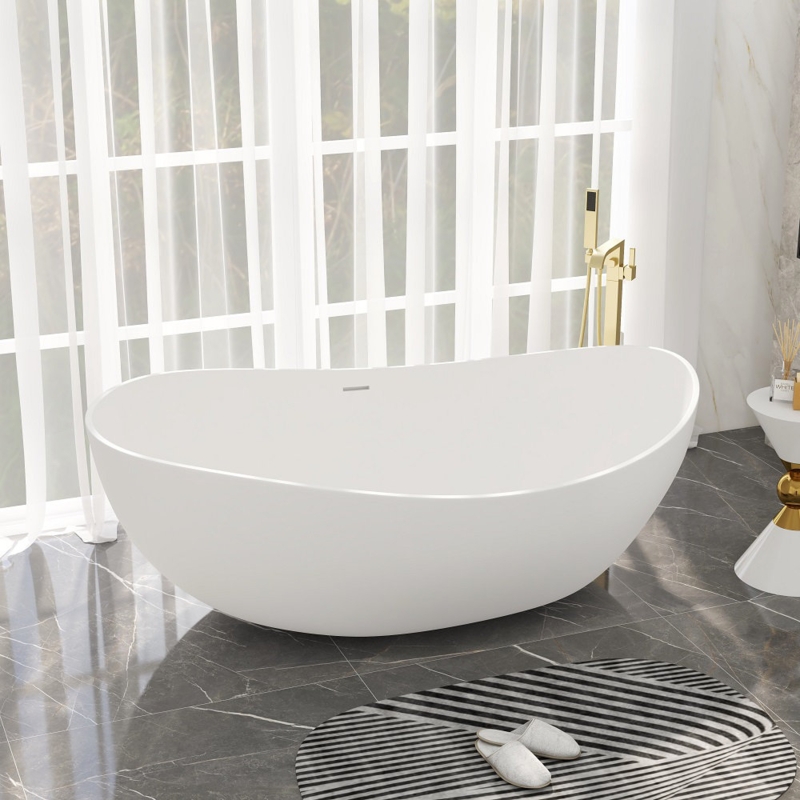 70.28'' x 43.31'' Freestanding Soaking Stone Bathtub