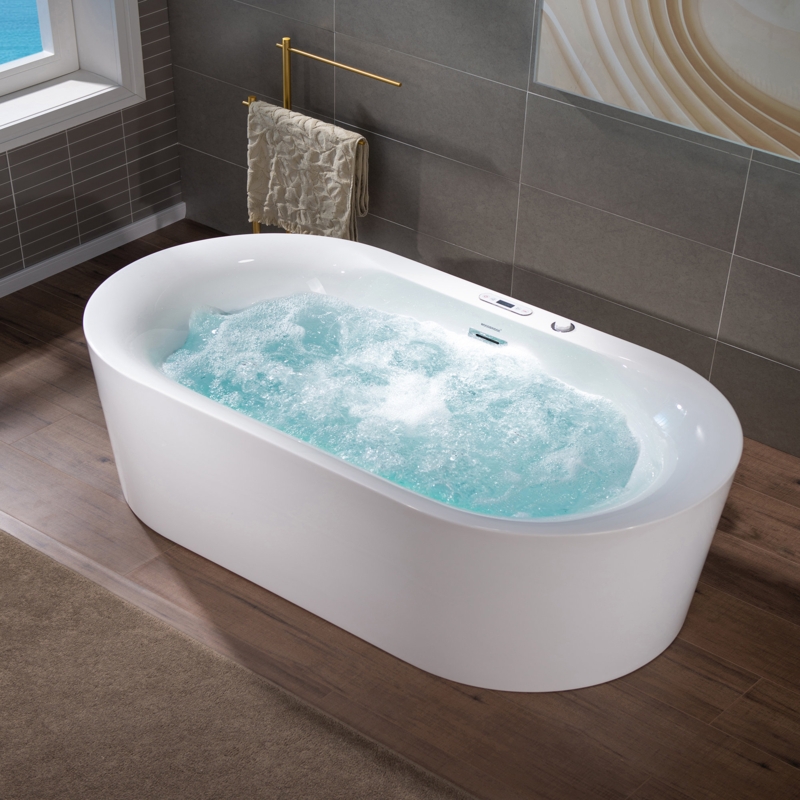 72" x 35-3/8" Whirlpool and Air Bath Heated Soaking Combination Tub
