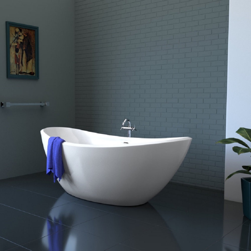74.8'' x 35.4'' Freestanding Soaking Acrylic Bathtub