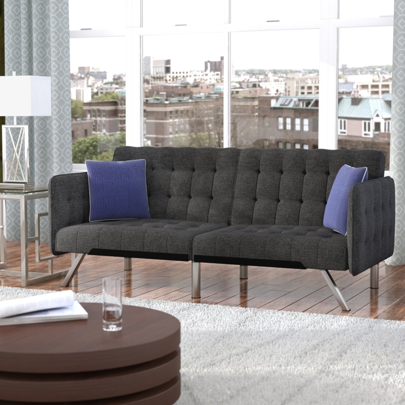 Acquaviva Full 76.5'' Upholstered Split Back Convertible Sofa