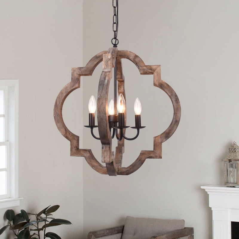 Aderes 4 - Light Dimmable Lantern Geometric Chandelier