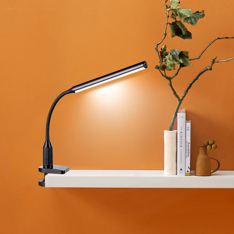 Adjustable Integrated LED Dimmable Desk Lamp with USBu0026Outlet Eye-Caring Table Light Touch Control