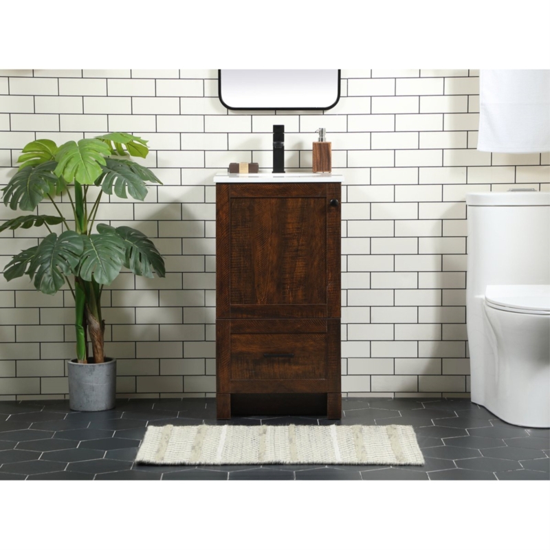Ahmed 19'' Single Bathroom Vanity with Engineered Marble Top